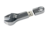 銀色の64G 2.0金属USBのフラッシュ ドライブ スパナーの形はとのロゴを刻みます